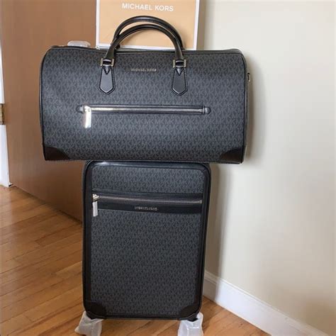 michael kors black polyester duffle|Michael Kors trolley suitcase.